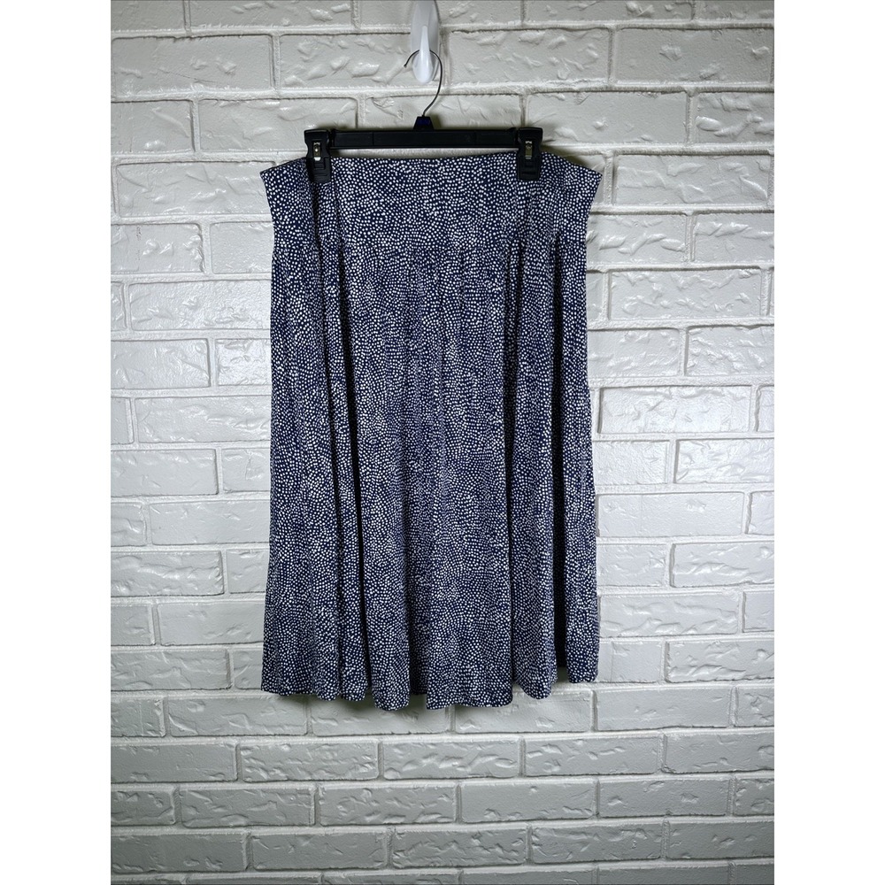 Hilary Radley‎ Womens 2XL Blue White Polka Dot Pull On Wide Waistband Skirt